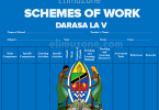 SCHEMES OF WORK DARASA LA 5 TANO, Sayansi Scheme of Work Darasa la Tano, Sanaa na Michezo Scheme of Work Darasa la Tano, Jiografia na Mazingira Scheme of Work Darasa la Tano, Hisabati Scheme of Work Darasa la Tano, Kiswahili Scheme of Work Darasa la Tano, Historia ya Tanzania na Maadili Scheme of Work Darasa la Tano